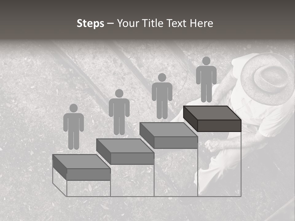 Old Man Sitting On Steps Alone, Hdr Image PowerPoint Template