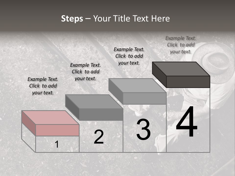 Old Man Sitting On Steps Alone, Hdr Image PowerPoint Template