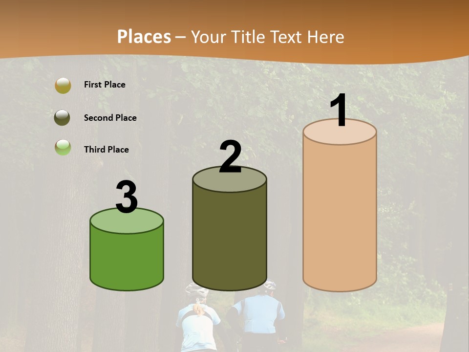 Two Bikers In The Oak Alley PowerPoint Template