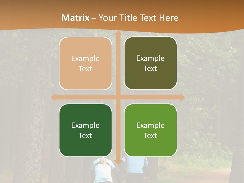 Two Bikers In The Oak Alley PowerPoint Template