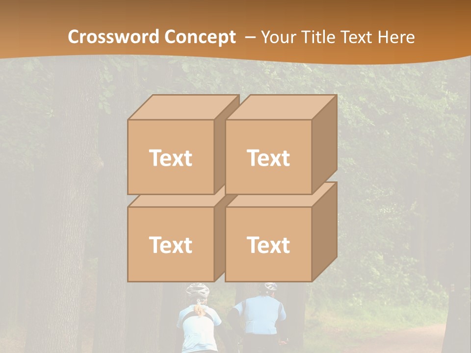 Two Bikers In The Oak Alley PowerPoint Template