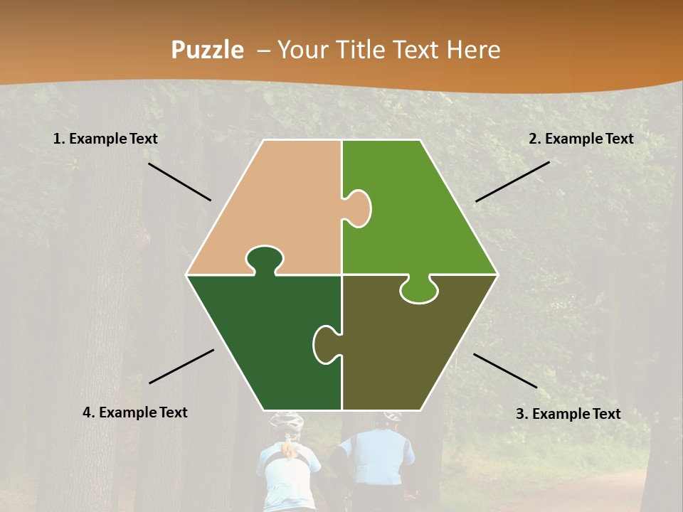 Two Bikers In The Oak Alley PowerPoint Template