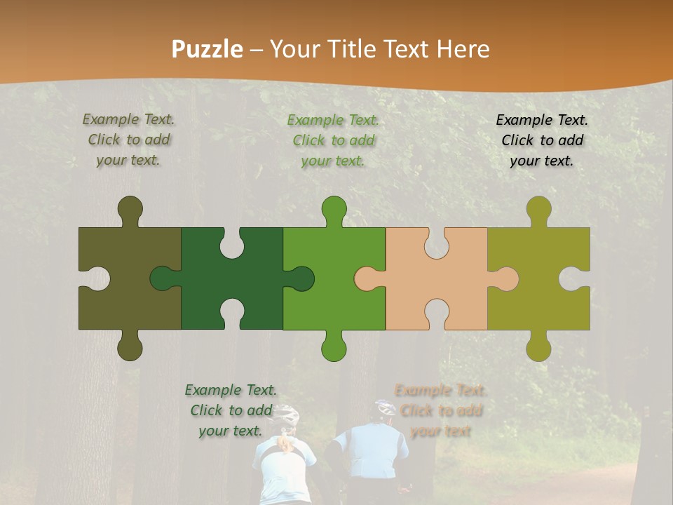 Two Bikers In The Oak Alley PowerPoint Template