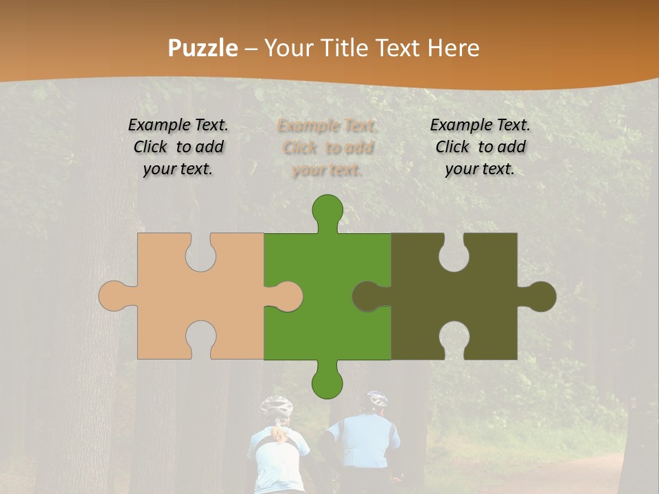 Two Bikers In The Oak Alley PowerPoint Template