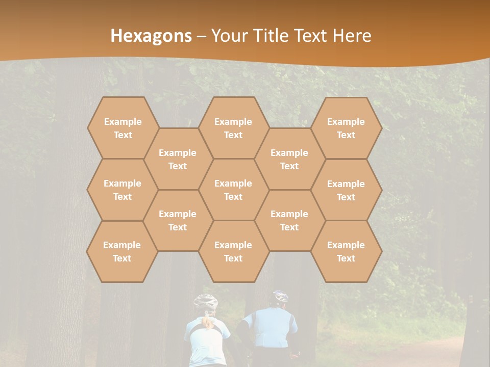 Two Bikers In The Oak Alley PowerPoint Template