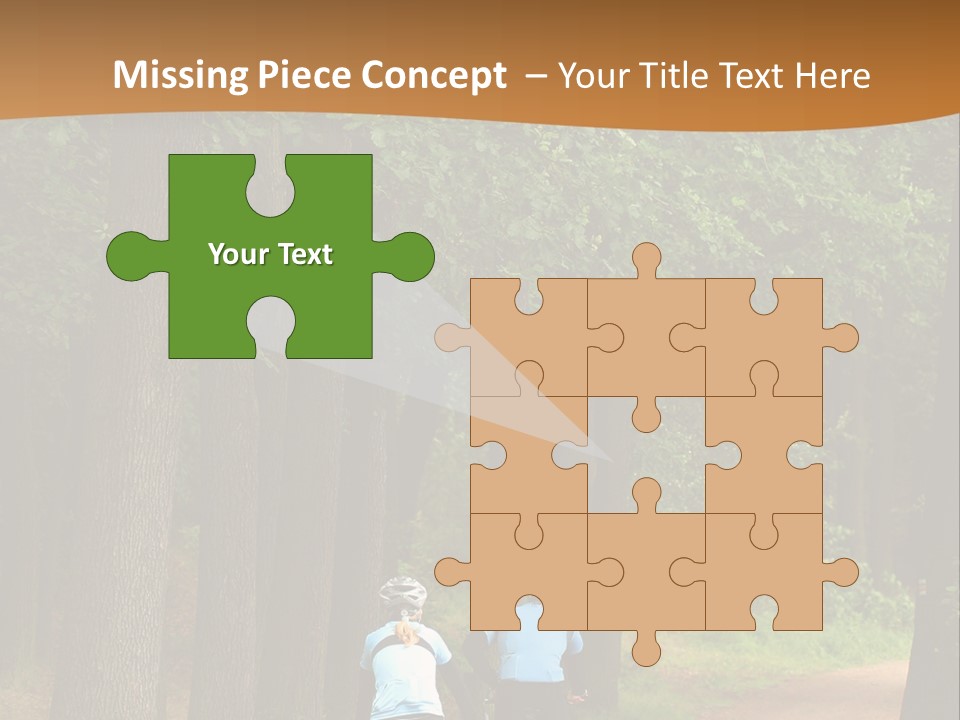 Two Bikers In The Oak Alley PowerPoint Template