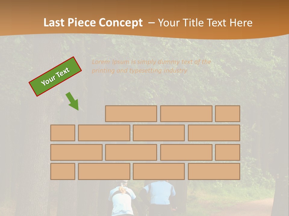 Two Bikers In The Oak Alley PowerPoint Template