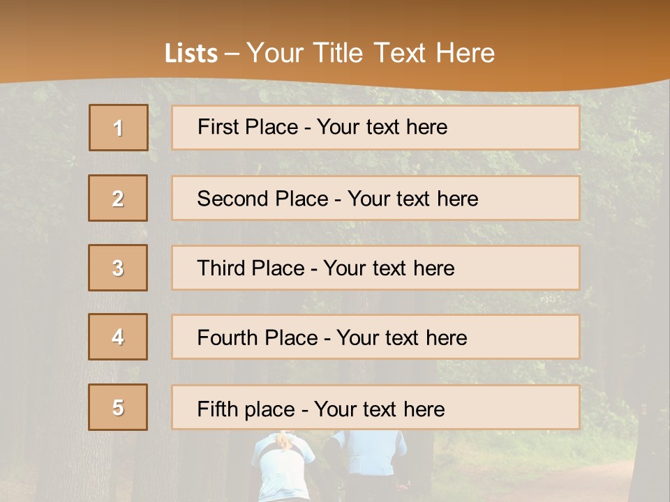 Two Bikers In The Oak Alley PowerPoint Template