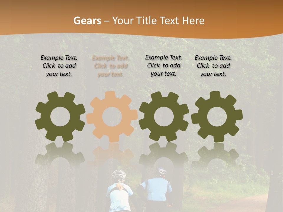 Two Bikers In The Oak Alley PowerPoint Template