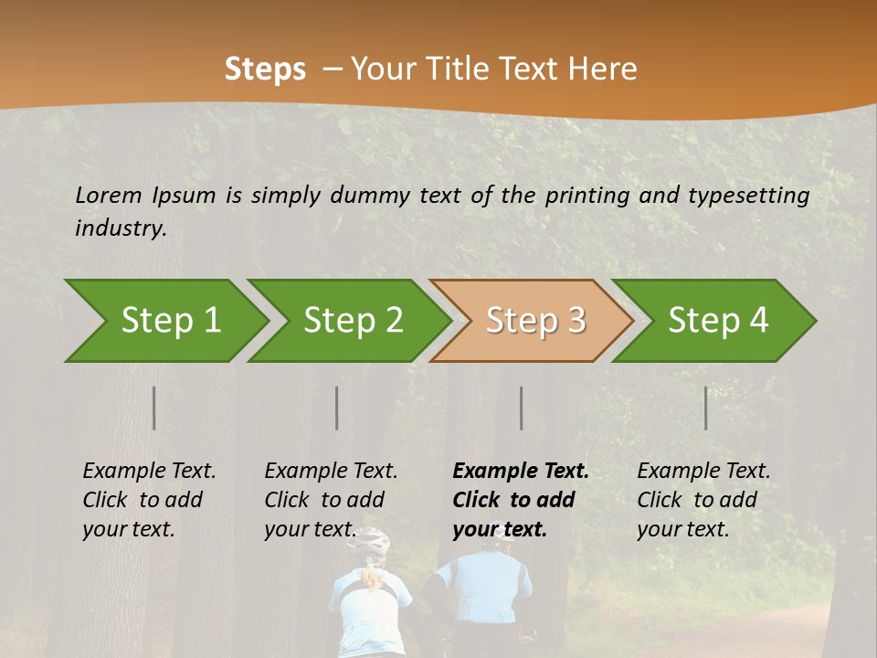 Two Bikers In The Oak Alley PowerPoint Template
