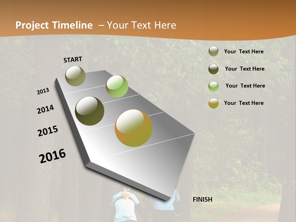 Two Bikers In The Oak Alley PowerPoint Template
