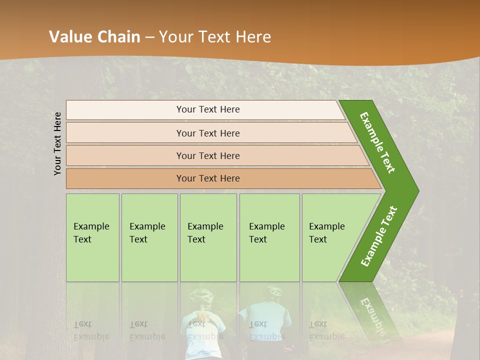 Two Bikers In The Oak Alley PowerPoint Template