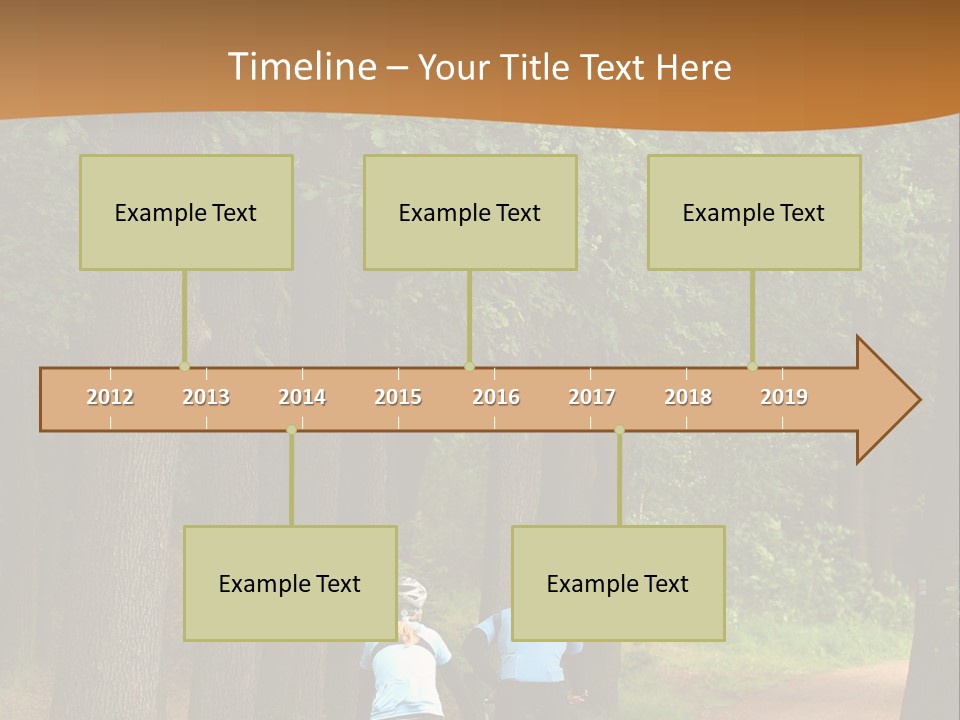 Two Bikers In The Oak Alley PowerPoint Template