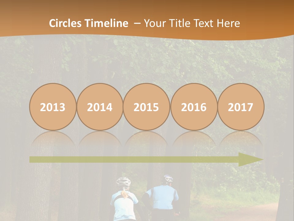 Two Bikers In The Oak Alley PowerPoint Template