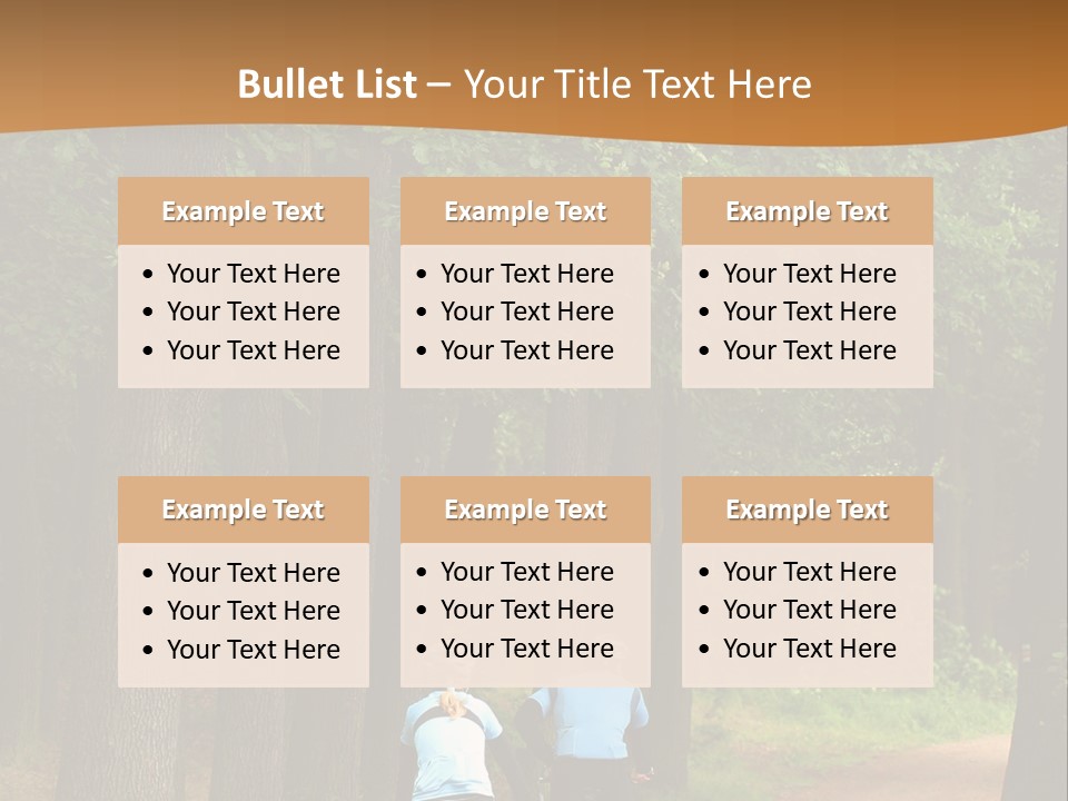 Two Bikers In The Oak Alley PowerPoint Template