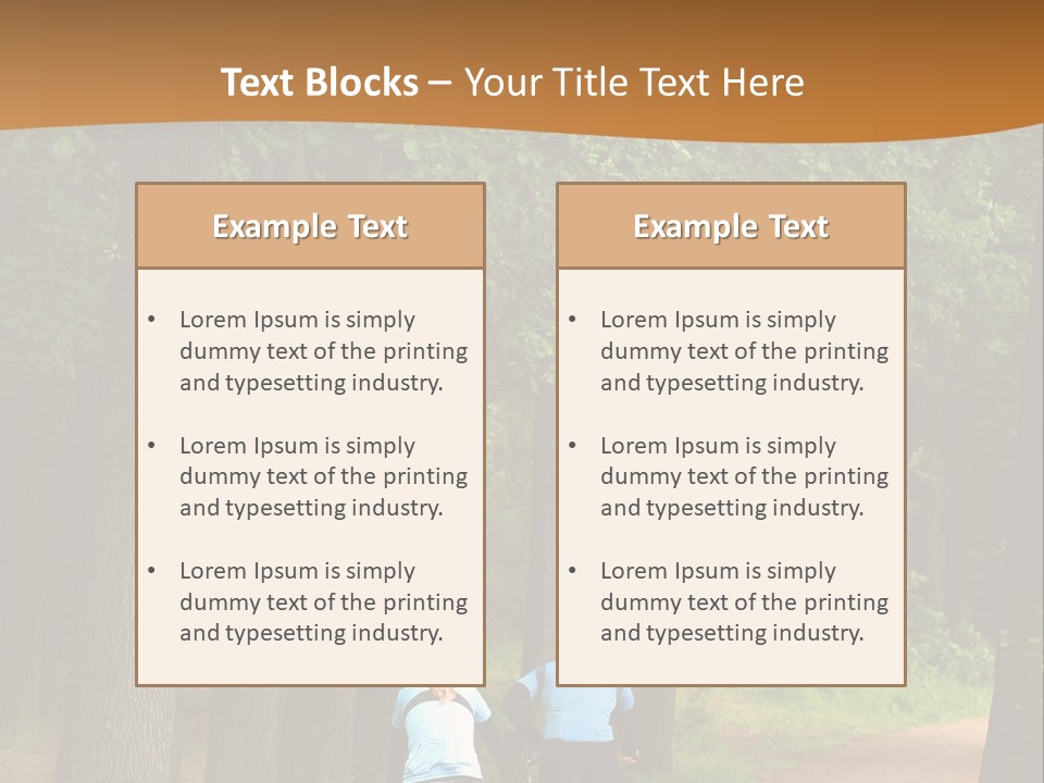 Two Bikers In The Oak Alley PowerPoint Template