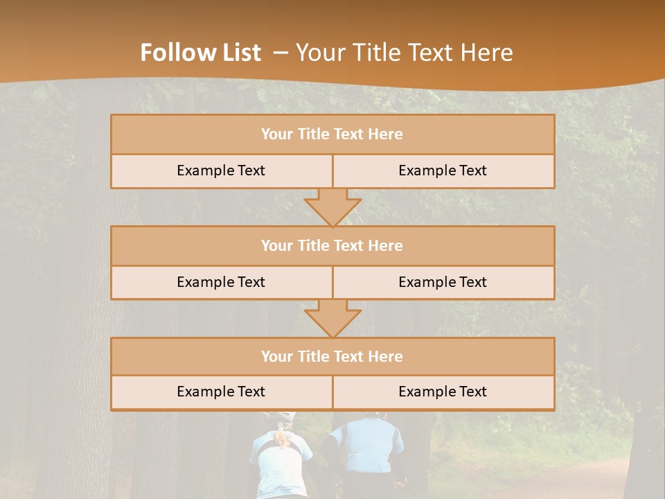 Two Bikers In The Oak Alley PowerPoint Template