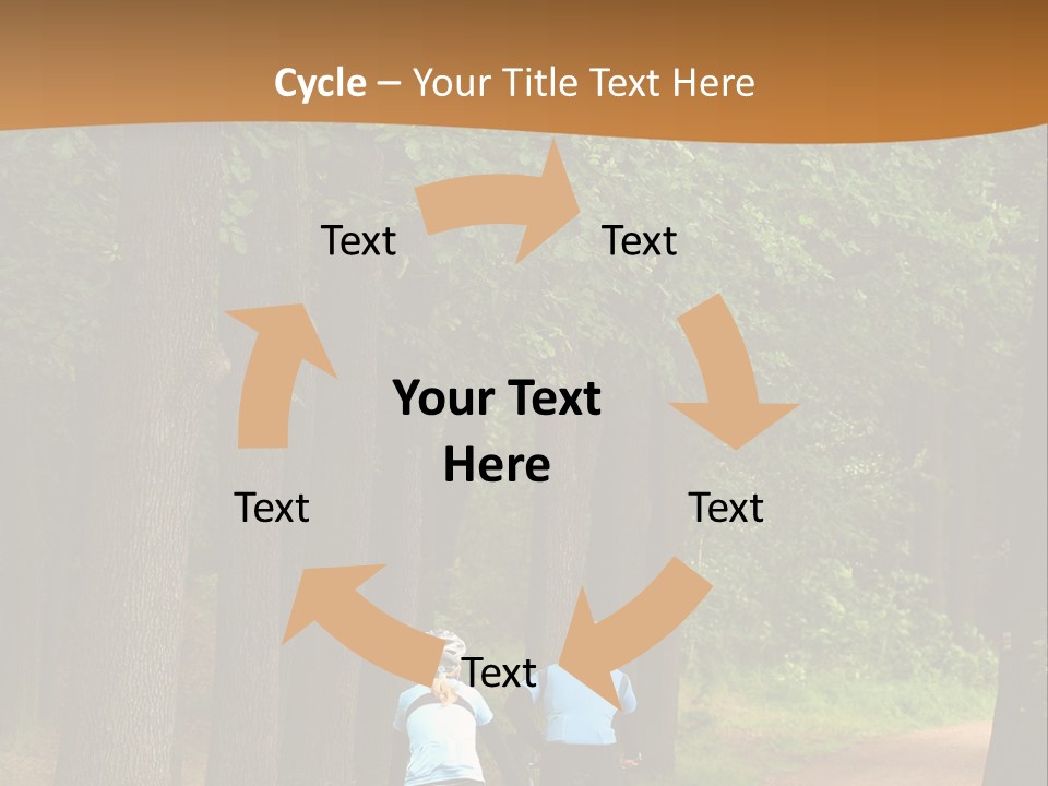 Two Bikers In The Oak Alley PowerPoint Template