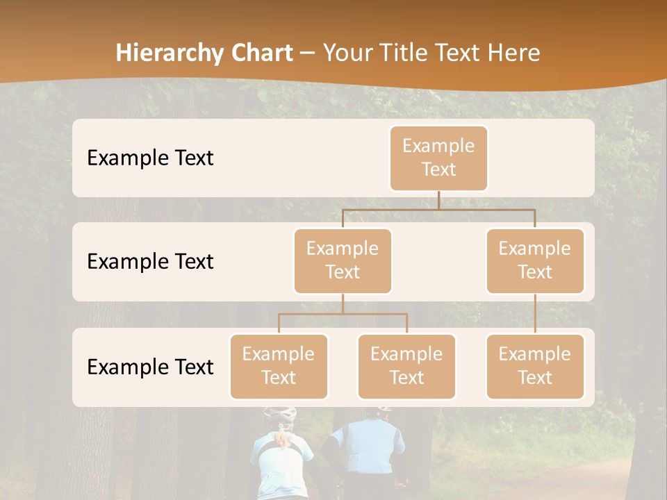 Two Bikers In The Oak Alley PowerPoint Template
