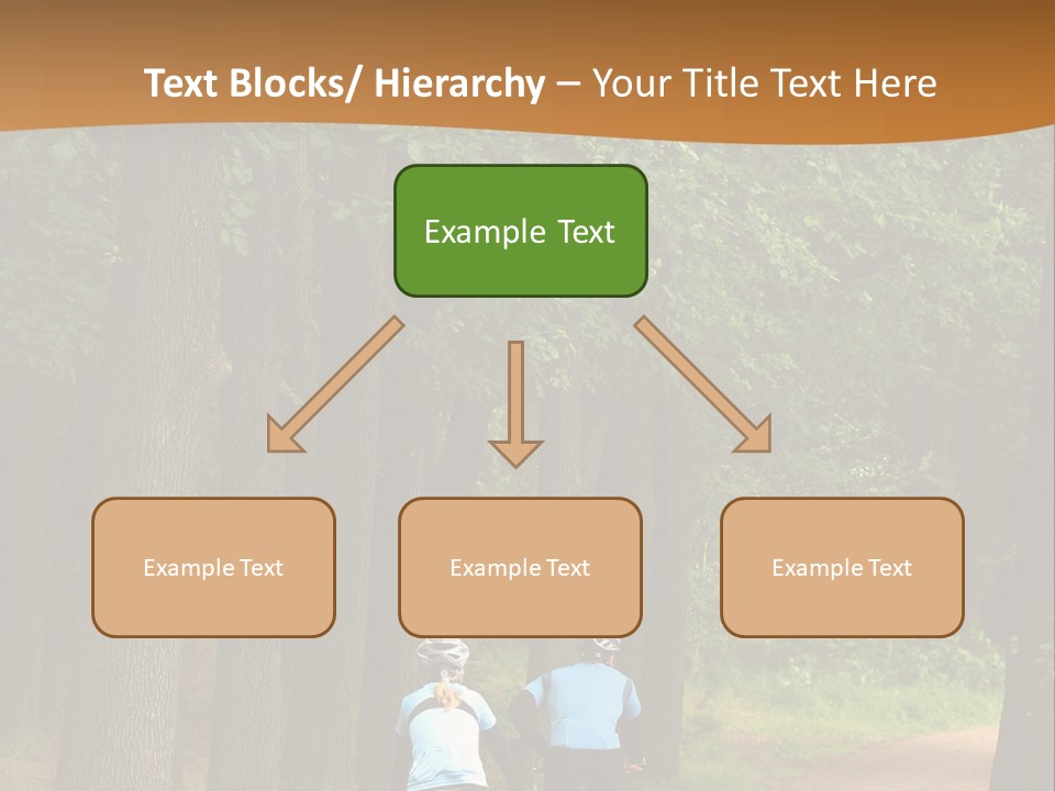 Two Bikers In The Oak Alley PowerPoint Template