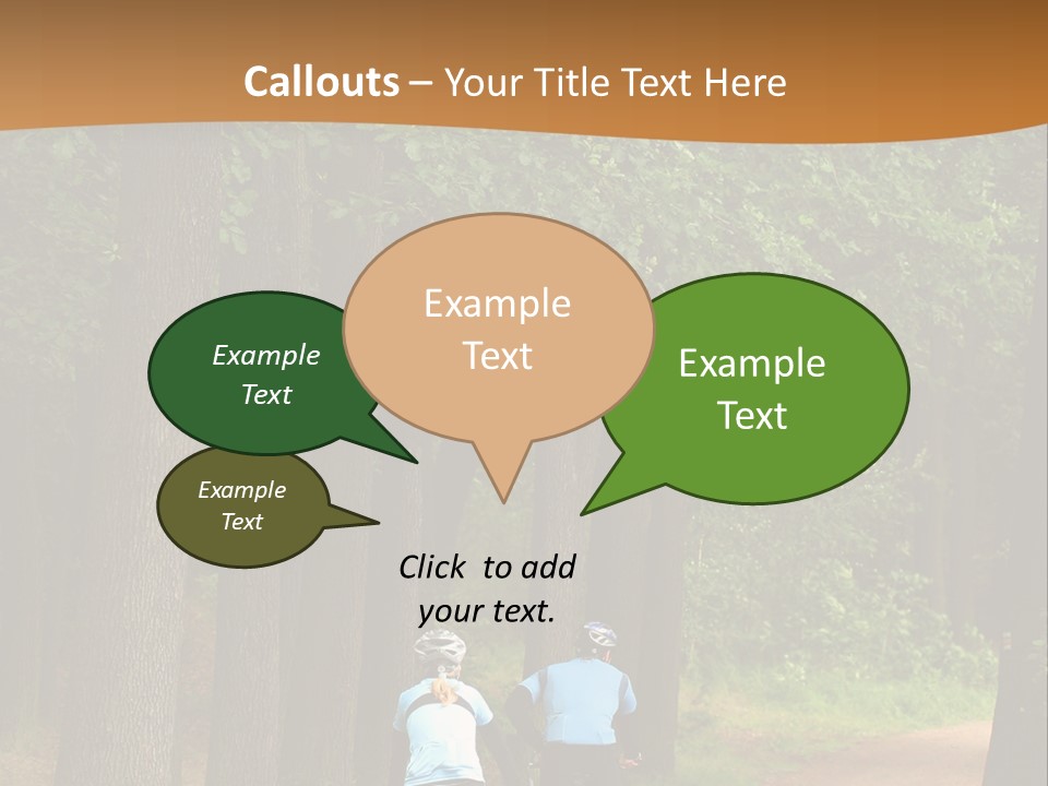 Two Bikers In The Oak Alley PowerPoint Template