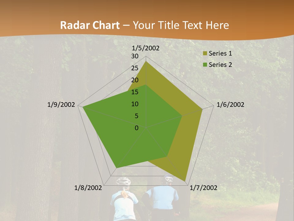 Two Bikers In The Oak Alley PowerPoint Template