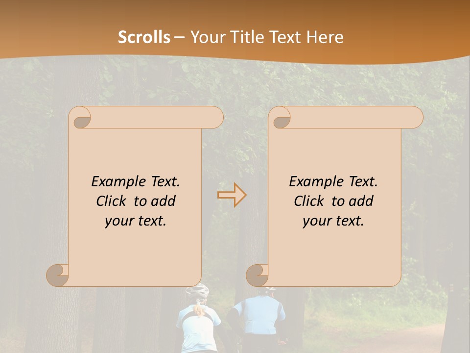 Two Bikers In The Oak Alley PowerPoint Template