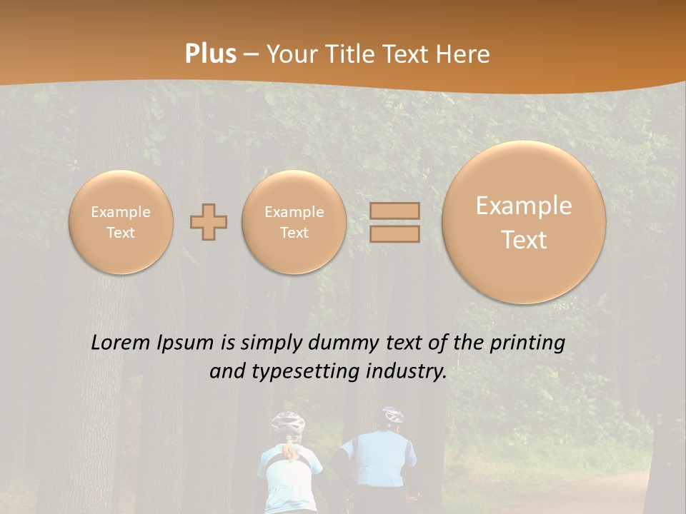 Two Bikers In The Oak Alley PowerPoint Template