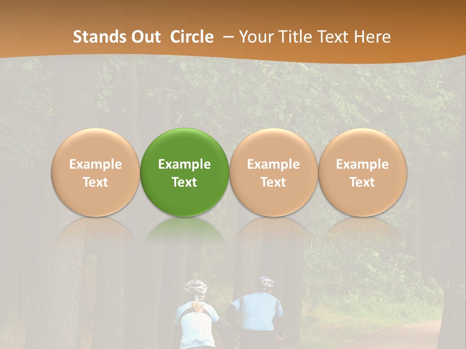 Two Bikers In The Oak Alley PowerPoint Template