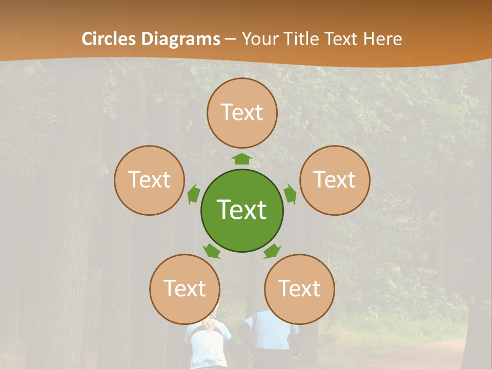 Two Bikers In The Oak Alley PowerPoint Template