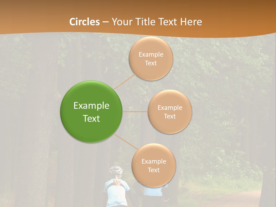 Two Bikers In The Oak Alley PowerPoint Template