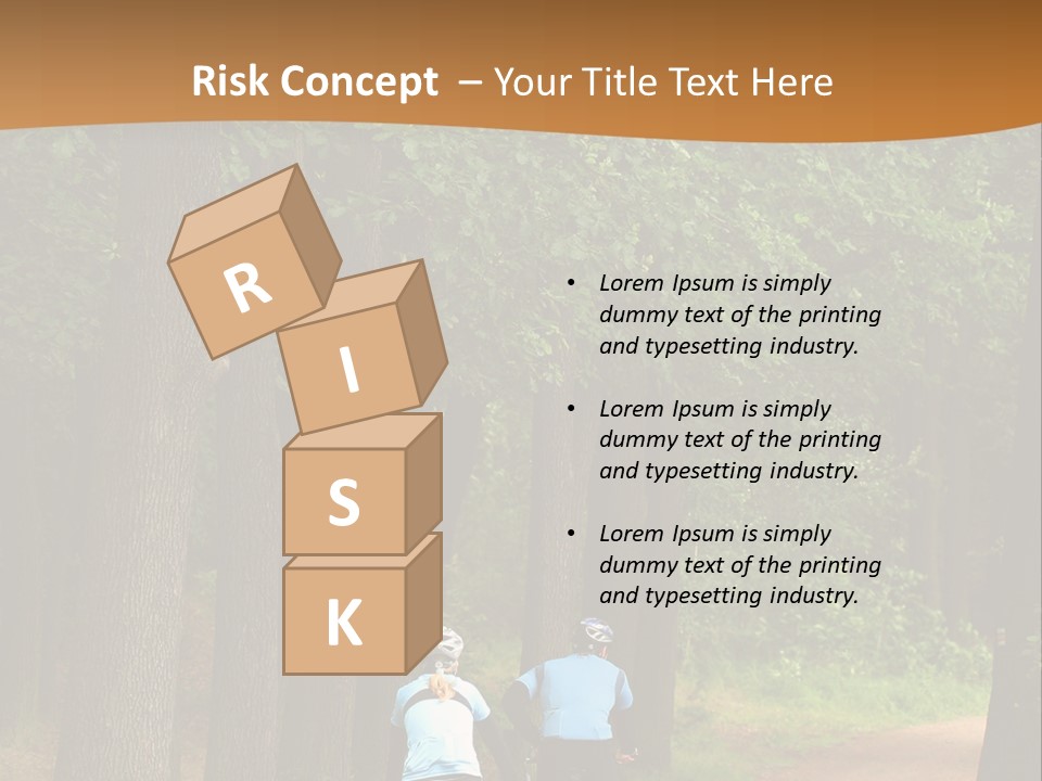 Two Bikers In The Oak Alley PowerPoint Template