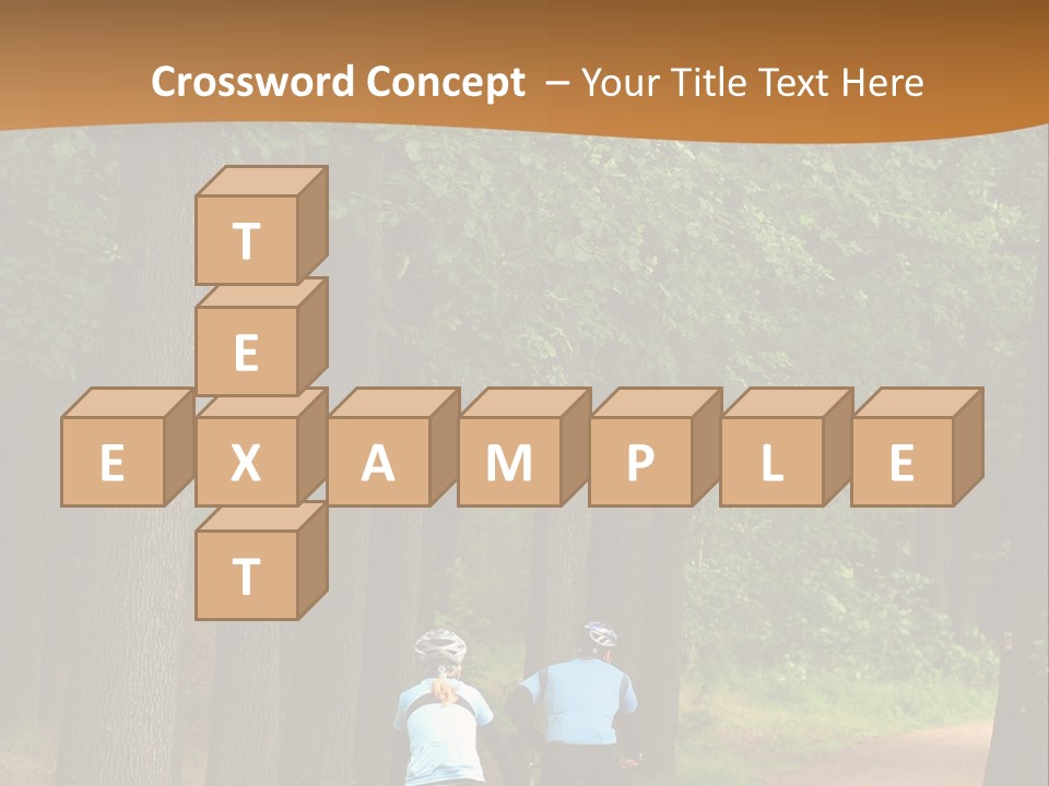 Two Bikers In The Oak Alley PowerPoint Template