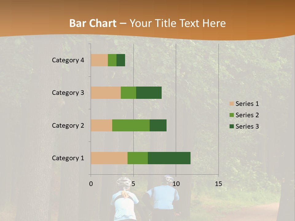 Two Bikers In The Oak Alley PowerPoint Template