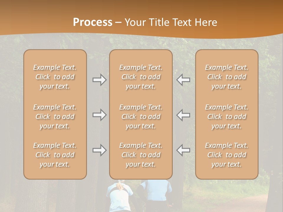 Two Bikers In The Oak Alley PowerPoint Template