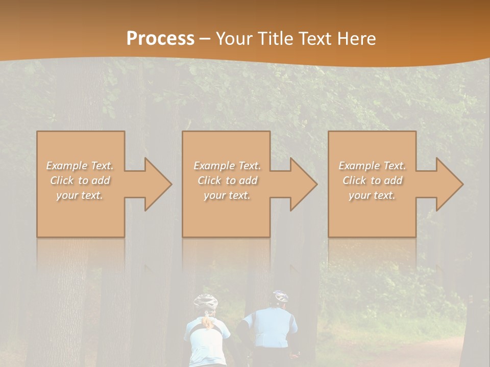 Two Bikers In The Oak Alley PowerPoint Template