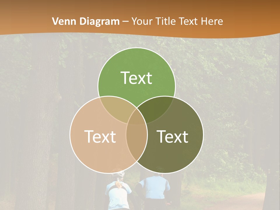 Two Bikers In The Oak Alley PowerPoint Template