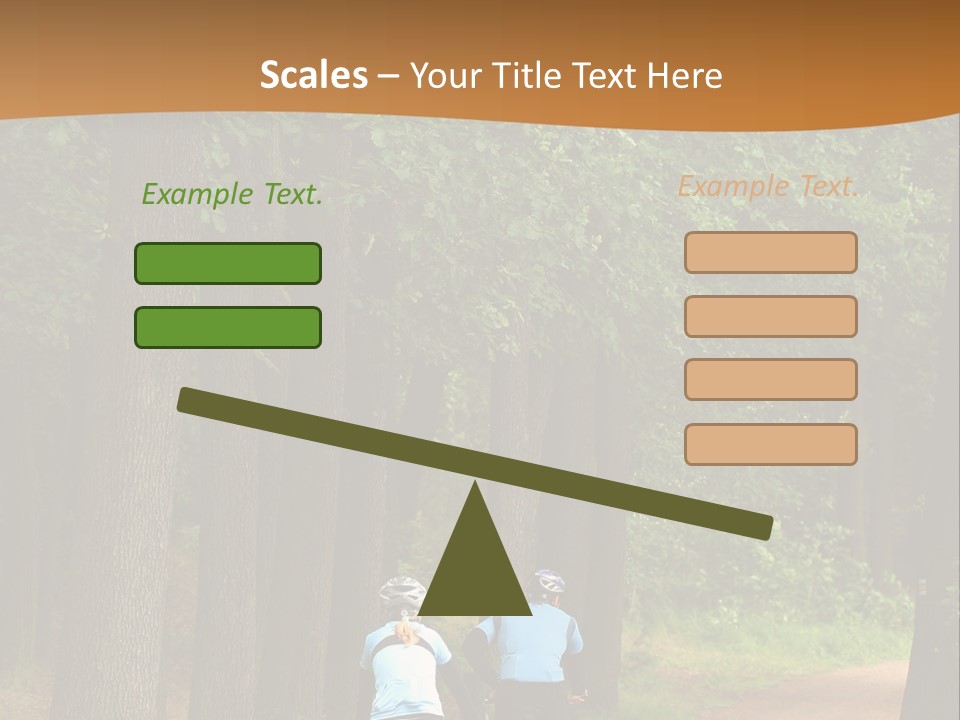 Two Bikers In The Oak Alley PowerPoint Template