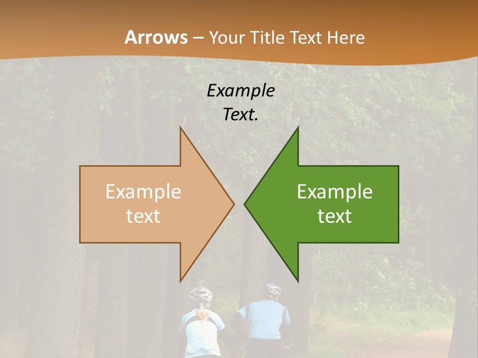 Two Bikers In The Oak Alley PowerPoint Template