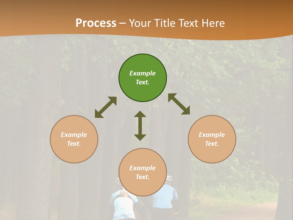 Two Bikers In The Oak Alley PowerPoint Template