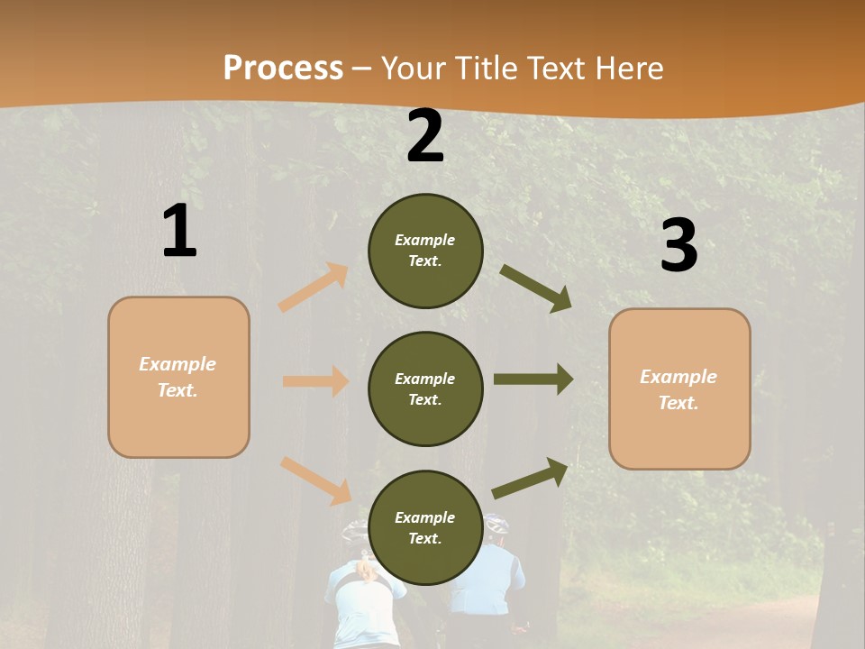 Two Bikers In The Oak Alley PowerPoint Template