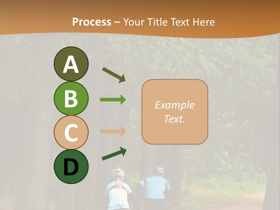 Two Bikers In The Oak Alley PowerPoint Template