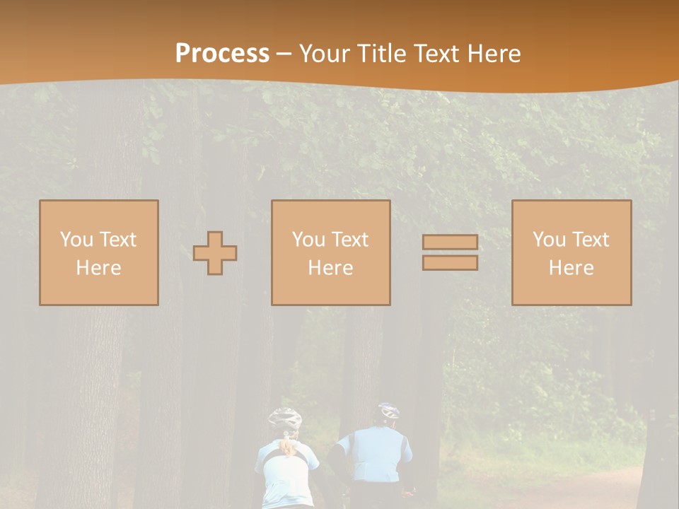 Two Bikers In The Oak Alley PowerPoint Template