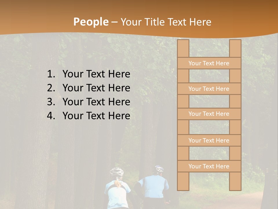 Two Bikers In The Oak Alley PowerPoint Template