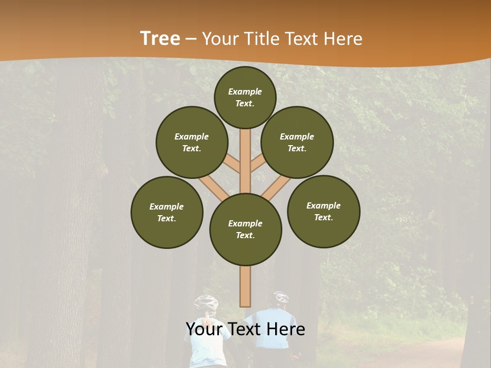 Two Bikers In The Oak Alley PowerPoint Template