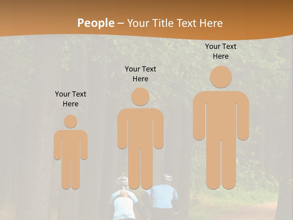 Two Bikers In The Oak Alley PowerPoint Template