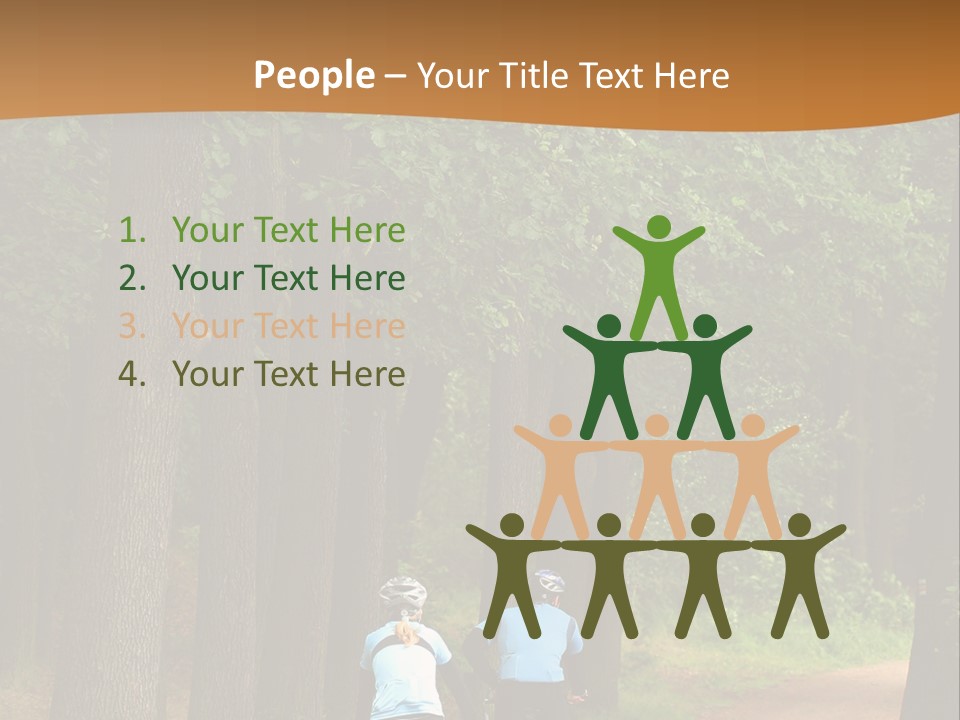 Two Bikers In The Oak Alley PowerPoint Template