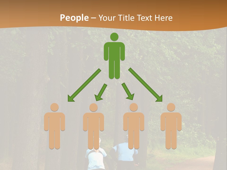 Two Bikers In The Oak Alley PowerPoint Template