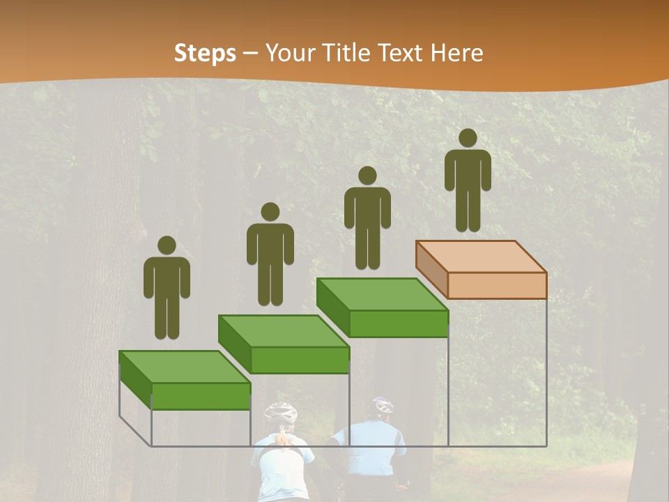 Two Bikers In The Oak Alley PowerPoint Template