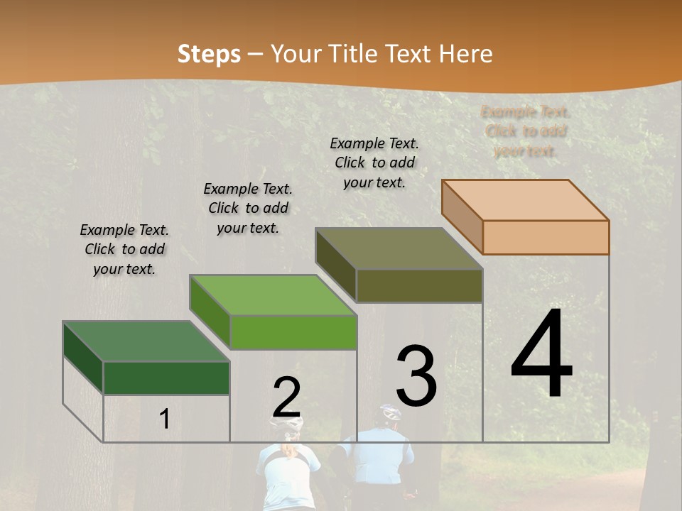 Two Bikers In The Oak Alley PowerPoint Template